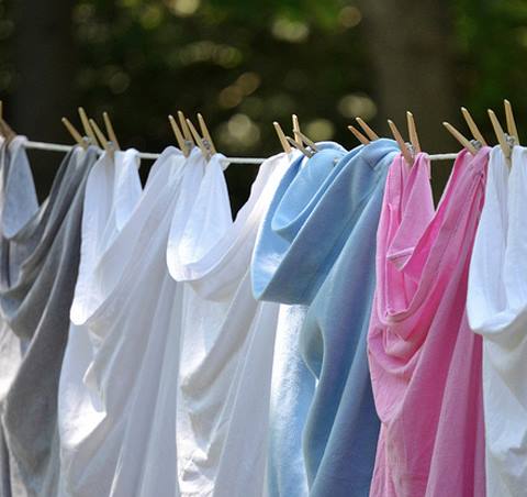 clothesline with clothes hanging